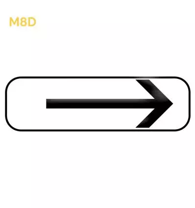 M8d - Panonceau section de stationnement à droite