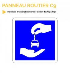 C9 - Panneau d'indication d'emplacement de station d'autopartage