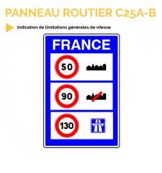 C25 a - Panneaux d'indication de limitations générales de vitesse