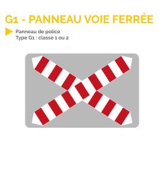 G1 - Panneau croix de Saint André pour voie ferrée