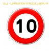 B14 - Panneau limitation de vitesse qui notifie l'interdiction de dépasser la vitesse 10 km/h 