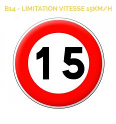 B14 - Panneau limitation de vitesse qui notifie l'interdiction de dépasser la vitesse 10Km/H Mysignalisation.com
