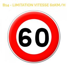 B14 - Panneau limitation de vitesse à 60 km/h