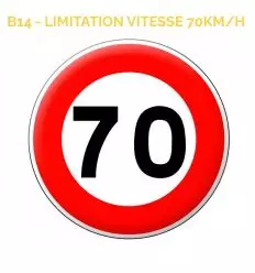 B14 - Panneau limitation de vitesse à 70 km/h
