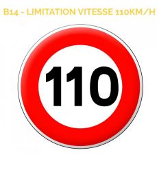 B14 - Panneau limitation de vitesse qui notifie l'interdiction de dépasser la vitesse 10Km/H Mysignalisation.com