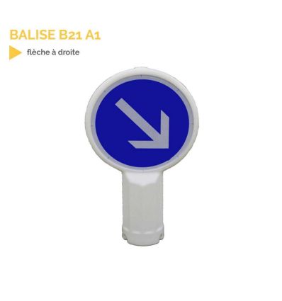 B21a1 - Balise autorelevable de contournement obligatoire par la droite B21a1 - Balise autorelevable de contournement obligatoire par la droite