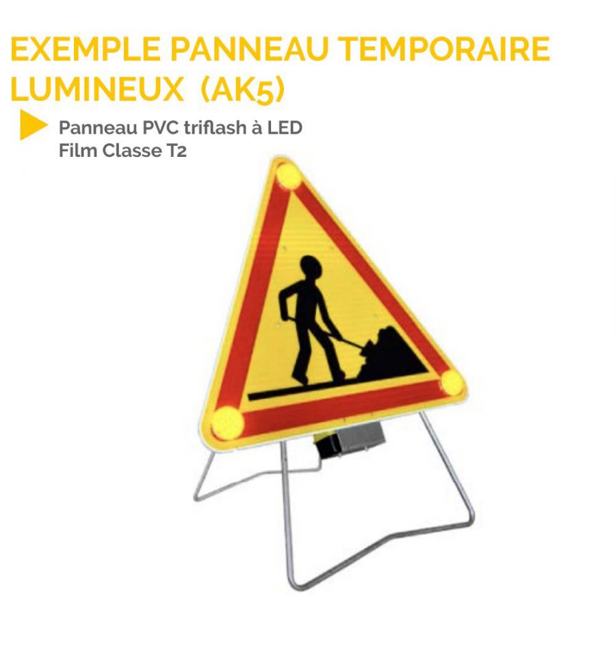 Ak14 Panneau Lumineux Triflash Danger Chantier Des 259 99 Ht