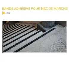 Bande adhésive antidérapante pour nez de marche noire ou jaune