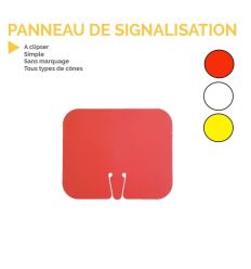 Panneau vierge à clipser sur un cône de chantier - Modèle simple