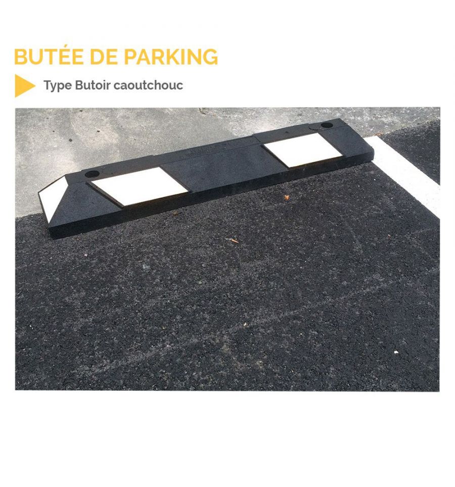 Bordure anti stationnement & Butée de parking - Caoutchouc - Plastique