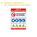 Photo : Panneau consignes de sécurité à respecter 300 x 210 mm - Adhésif - Sans