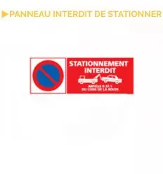 Panneau stationnement interdit avec article R 37.1
