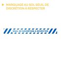 Photo : Marquage au sol seuil de discrétion à respecter