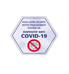 Adhésif informatif : Etablissement possède un dispositif Anti Covid-19