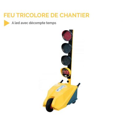 Feu tricolore de chantier à led avec décompte