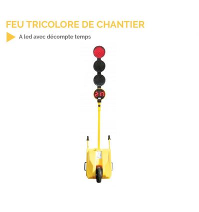 Feu tricolore mât déplié 2,50m