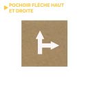 Photo : Pochoir flèche direction tout droit et à droite PVC souple 0.2 mm