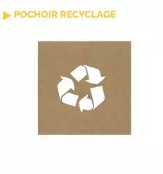 Pochoir logo recyclage en bois