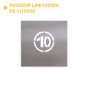 Photo : Pochoir limitation de vitesse rond ou ovale 10 km/h Rond - PVC souple 0.2 mm