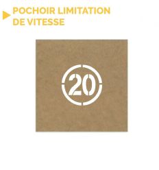 Pochoir limitation de vitesse rond 20 km/h en bois