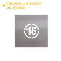 Photo : Pochoir limitation de vitesse rond ou ovale 15 km/h Rond - PVC souple 0.2 mm