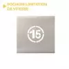 Pochoir vitesse 15 km/h rond en aluminium