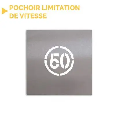 Pochoir limitation de vitesse rond 50 km/h en PVC