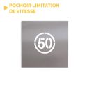 Photo : Pochoir limitation de vitesse rond ou ovale 50 km/h Rond - PVC souple 0.2 mm