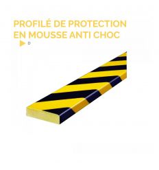 Profilé de protection en mousse de type D Jaune et Noir