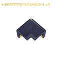 Photo : Protection d'angle H pour profilés Noir - 2D