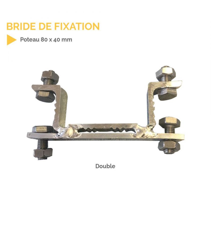 Bride de fixation plate pour grillage ou portail, Poteaux et fixations,  Fixations, Panneaux de signalisation - Signaclic