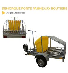 Remorque porte panneaux routiers