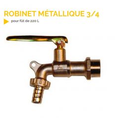 Robinet métallique 3/4 pour fût de 220 litres