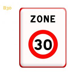 B30 - Panneau entrée d'une zone à vitesse limitée à 30 km/h