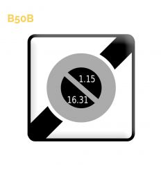 B50b - Panneau sortie de zone à stationnement unilatéral à alternance semi mensuelle Mysignalisation.com