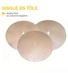 Disque en tôle double face au carbure de tungstène