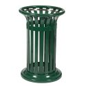 Photo : Poubelle Tulipe en Acier Vert mousse RAL 6005 - Sans