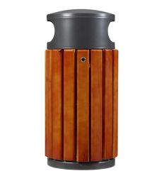 Poubelle Extérieure En Bois 40 Litres Gris