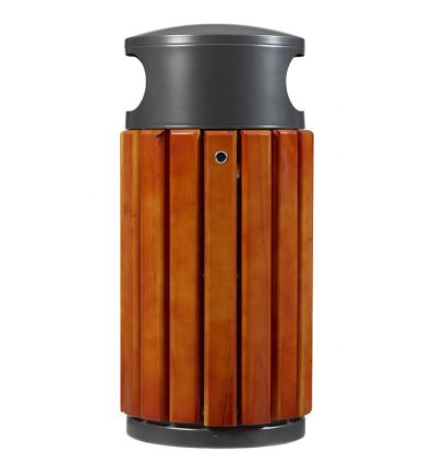 Poubelle Extérieure En Bois 40 Litres Gris
