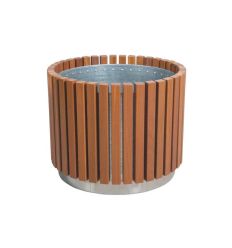 Jardinière de ville ronde 140 Litres bois exotique
