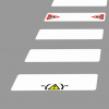 Passage piéton adhésif avec panneau attention regard droite et gauche