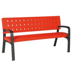 Banc public plastique rouge