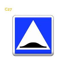 C27 panneau d'indication de surélévation de chaussée schéma