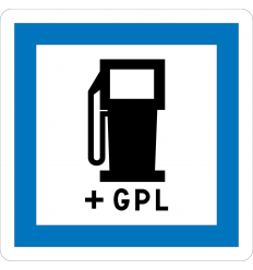 CE15c - Panneau routier poste de distribution de carburant GPL