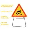 AK4 - Panneau de Chantier Chaussée Glissante en Acier sur Pied Dépendant - Points forts