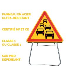 AK30 - Panneau de Chantier Bouchons en Acier sur Pied Dépendant - Points forts