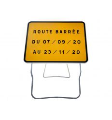 KC1 - Panneau de Chantier Route Barrée avec Dates