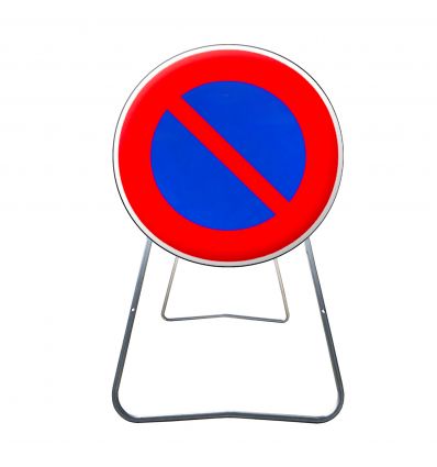 Panneau stationnement interdit PVC 1,5 mm. Disque interdiction de  stationner rouge et bleu. Panneau signalisation