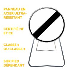 BK31 - Panneau de Chantier Fin d'Interdiction en Acier sur Pied Dépendant - Points forts