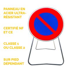 BK6A1 - Panneau de Chantier Stationnement Interdit en Acier sur Pied Dépendant - Points forts